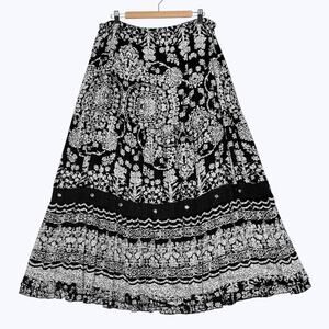 Forbidden Los Angeles Y2K Maxi Skirt Womens L Crochet Rhinestone Gauzy Fairycore